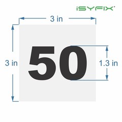 iSYFIX White Consecutive Number Stickers – 1 to 50, 3-inch, 1 set – Vinyl Sel…