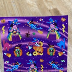 VTG Lisa Frank Pigmarrella Fortune Teller Kittens Halloween Sticker Sheet S319
