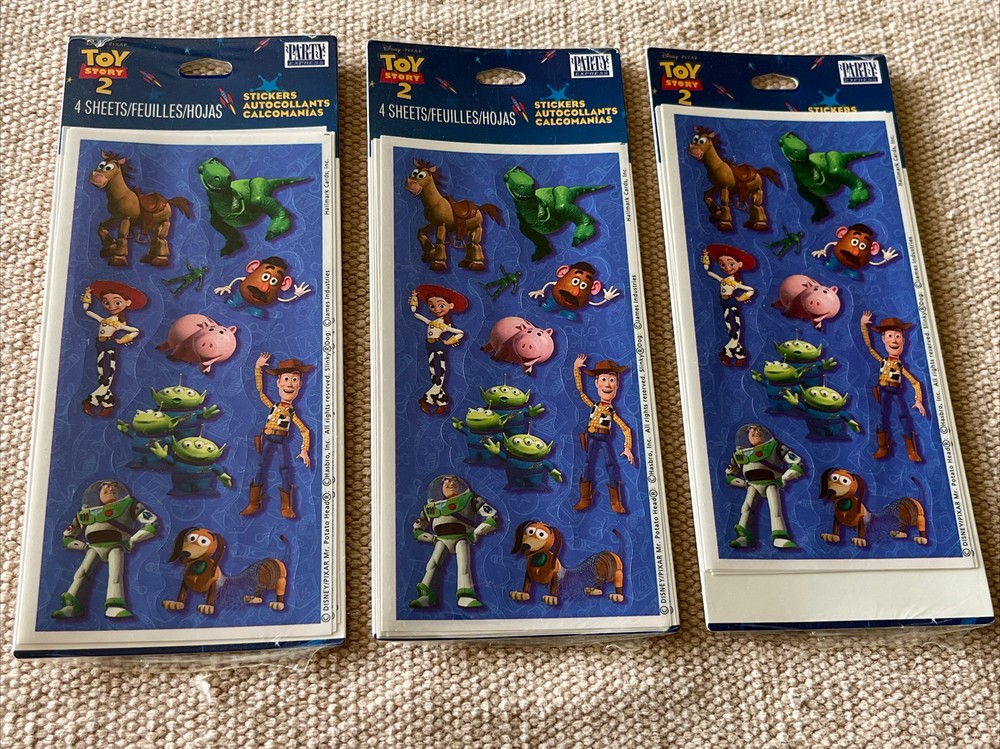 Toy Story 2 Stickers-3 pkg-12 sheets-New
