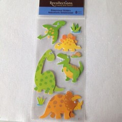 RECOLLECTIONS STICKERS DINOSAURS GOOGLE EYES DINOSAURS 8 PCS
