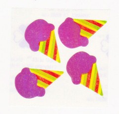 Vintage 80’s Great Seven 7 PEARLY Ice Cream Cones Sticker Mod
