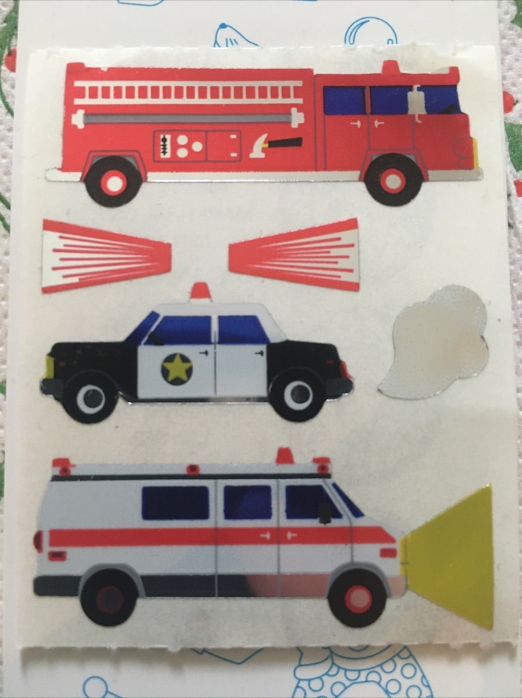 Sandylion Vehicles TRANSPORTATION POLICE Ambulance Fire truck Stickers