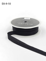 May Arts – 1/2 Inch Wrinkled Faux Silk Ribbon with Cut Edge, Black, EA10