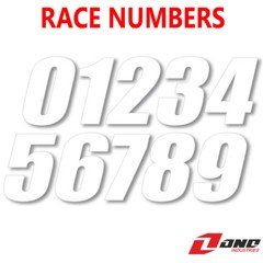 ONE INDUSTRIES MOTOCROSS RACE BIKE NUMBERS SX STYLE WHITE 4″ 6″ 7″ (PACK OF 3)