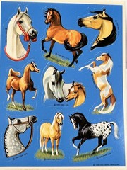 Vintage 80’s Hallmark HORSES Stickers 1 Sheet 1985 Retro Equestrian