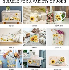 Vintage-Inspired Sunflowers & Bees Transfer Decals – 12»x18» Sheets for Decor
