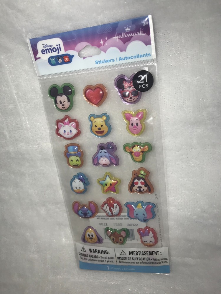 New Sealed Hallmark Disney Emoji Puffy ? Stickers Mickey Pooh Donald Stitch +