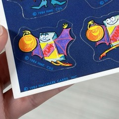 RARE Vintage Sticker Sheet Hallmark Cards 1984 Trick Or Treat Candy Costume HTF