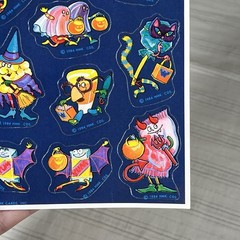 RARE Vintage Sticker Sheet Hallmark Cards 1984 Trick Or Treat Candy Costume HTF