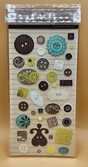 Crate Paper Prudence Collection 38 Epoxy Buttons & Shapes Stickers, BRAND NEW