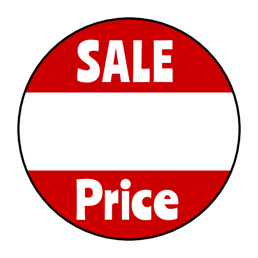 30 1.5″ SALE PRICE LABELS ROUND STICKERS