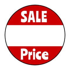 30 1.5″ SALE PRICE LABELS ROUND STICKERS