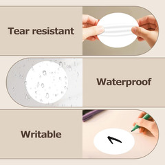 3 Inches White Circle Stickers Roll 500 PCS, Self-Adhesive Large round Color