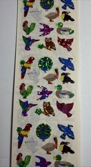 Vintage Sandylion Prismatic Bird Mini Stickers Peacock Toucan Parrot Cardinal