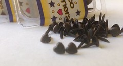 HyGlo Deco Fasteners-Brads-4mm Antique Bronze Hearts-4 bxs 200 total-NEW