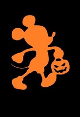 DISNEY HALLOWEEN MICKEY & MINNIE MOUSE, SPIDER, SKULLS, + (BLK, ORANGE, PURPL)
