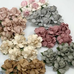 60 Mixed 1-1/2″ of 12 Colors Paper Flower DIY Wedding Scrapbook (TH/R21-Set-D1)