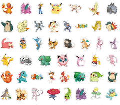 200Pcs Cute Pikachu Pokemon Stickers Kawaii Laptop Phone Stickers Kid Gift
