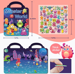 6Set Reusable Sticker Books for Kids 1-3 2-4 Years Old, 3D Puffy Stickers Books