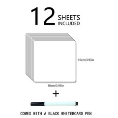 12Pcs Whiteboard Stickers DIY Removable Label Dry Erase with A Pen