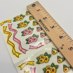 Printworks Poseys & Ribbons Vintage 1999 Acid Free Sticker Sheets 3pk Floral 90s