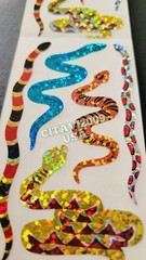 HAMBLY STUDIOS STICKERS PRISMATIC GLITTER SNAKES REPTILES VINTAGE RARE