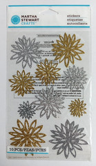 Scrapbooking Sticker Lot of 4 Packages Gold & Silver Sparkle Chrysanthemum NEW