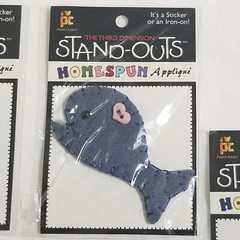 NEW Lot 7 Stand Outs Sticker Applique Iron On Animals Fish Frog Turtle Pig -C