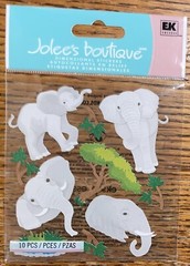 RARE Jolees Elephant Mom, Dad & Baby Zoo Safari Jungle Animal Scrapbook Stickers