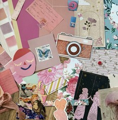 Pink Ephemera Bundle 125+ Pieces Scrapbook Junk Journal Vintage Paper Craft Lot