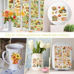 12 Sheets Fall Rub On Transfers Stickers for Furniture Garden Wood Window Home