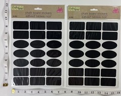 Chalkboard Sticker Labels Lot 7 Packs Black Assorted Shapes 144 Stickers Total