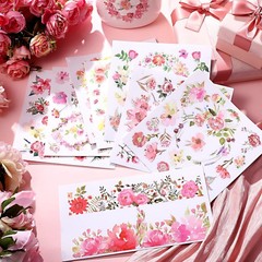 24 Sheets Rub on Transfers Flower Decor Stickers PET Iron on Transfers Plant Sti