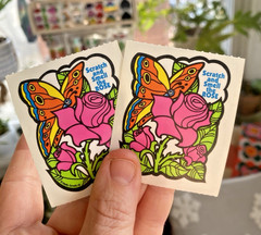 Vintage Stickers: 2 80s 3M Mello Smello Scratch + Sniff: Rose, Still Stinky!