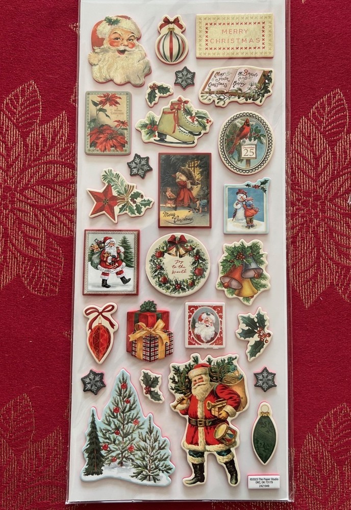 YOU CHOOSE – 12″ CHRISTMAS STICKERS REQUIRES XTRA SHIPPING CARTA BELLA ECHO PARK