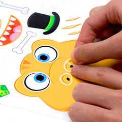 36 Make-a-Face Sticker Sheets + 100 Kids Self-Ink Stamps Easter Favors