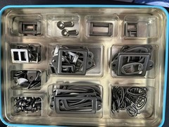 Stampin Up Hodgepodge Hardware Embellishment Kit Metal Brads Buckles Tin