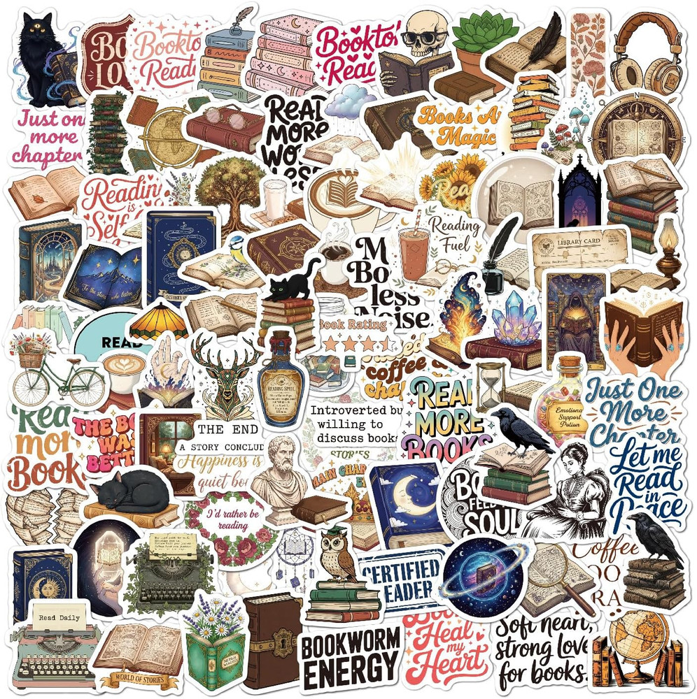 200 PCS Book Stickers for Adults,Bookish Stickers for Kindles,Book Journal Stick