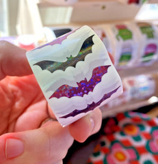 Prismatic Sparkle Bat Sticker Roll: Roll Of 500 1 Inch x .25 Inch Bat Stickers