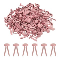 Brads for Paper Crafts, 200 Pcs Pink Metal Round Paper Fasteners, 20 mm