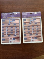Vtg Hallmark Heartline Patriotic USA Flag Stickers 4 Sheets Lot Of 2 Packages