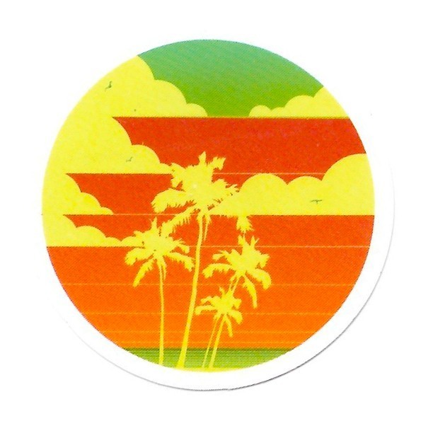 Retro Sunset Palm Tree Die Cut Vinyl Sticker Decal Durable Beach Vacation
