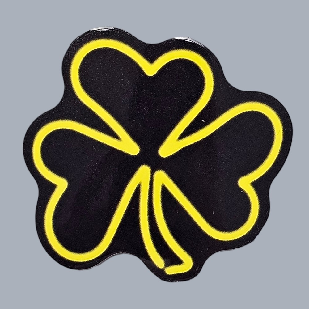 Neon Shamrock Sticker Yellow Black Clover Irish St Patricks Day Lucky Decal