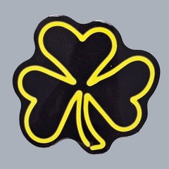 Neon Shamrock Sticker Yellow Black Clover Irish St Patricks Day Lucky Decal