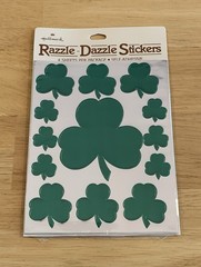 SEALED Vintage 1980s Hallmark Razzle Dazzle Green Shamrock Stickers – 4 Sheets