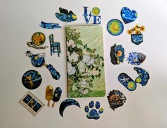 Van Gogh Scrapbook, one 24 page notebook & 20 translucent stickers