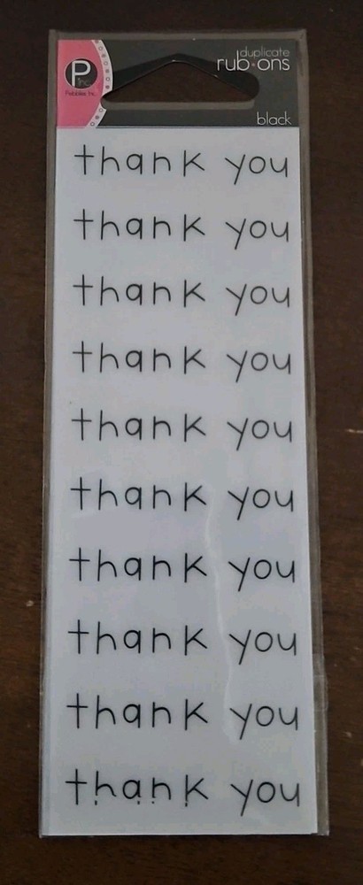 Pebbles Inc. Duplicate Rub-Ons ~ Black ~ thank you ~ Scrapbooking Crafts