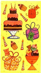 Frances Meyer Birthday Treats Cupcake Cake Candles Scrapbook Stickers! 6 Sheets
