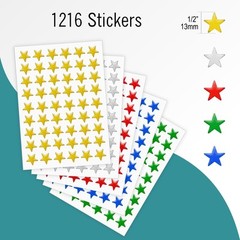 1200 Pack Multicolor Star Stickers for Behavior Chart Student Planner School