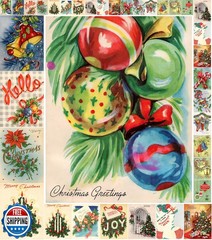Decoupage Paper Pack (35 Sheets 6″x8″) Christmas Tree Decorations FLONZ Vinta